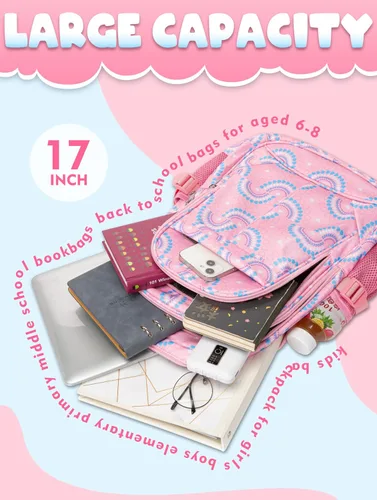 Miniatura 13 de BLUEFAIRY - Mochilas para niños y niñas, escuela primaria, jardín de niños