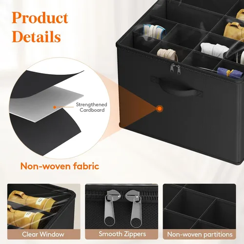 Miniatura 3 de Lifewit Organizador de almacenamiento de zapatos para armario para 12-16 pares, contenedor de almacenamiento grande de tela con cubierta