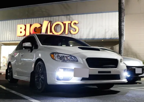 Miniatura 6 de iJDMTOY - Luces LED de circulación diurna JDM con acabado en negro piano, Carcasas de faros antiniebla LED DRL para Subaru, Blanco xenón
