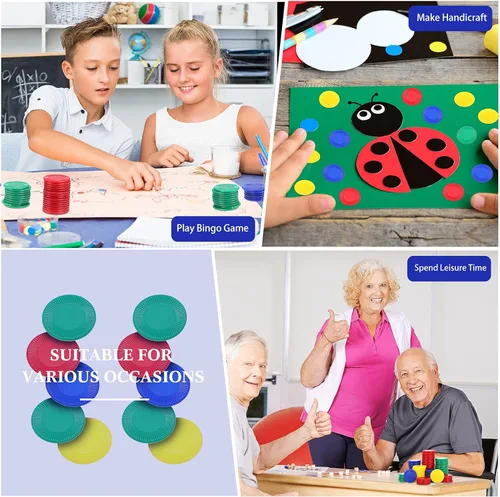 Miniatura 6 de Skylety 400 fichas de póquer de plástico Fichas de juego de 4 colores para niños jugando aprendiendo matemáticas contando juegos de bingo tarjeta
