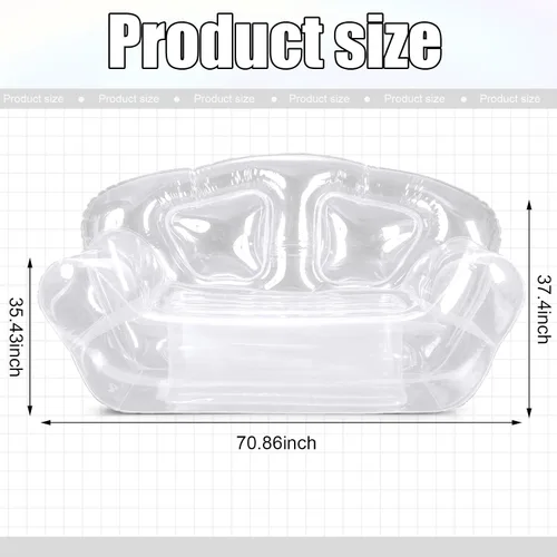 Miniatura 3 de Kigley Silla Inflable Sofás Inflables Transparentes Sofá Inflable Transparente Asiento Patio Jardín Sofá de Aire Portátil Muebles para Exterior