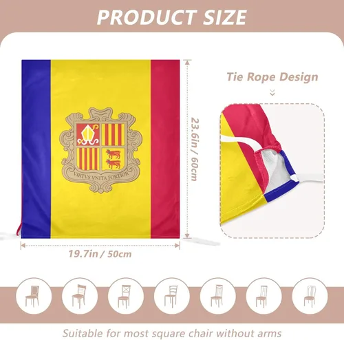 Miniatura 2 de Chair Covers Washable for Birthday Party Set of 6 Dining Room Seat Covers cubre sillas para comedor Flag of Andorra