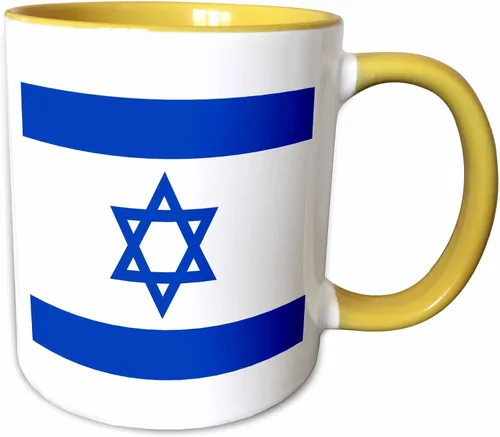 Miniatura 13 de 3dRose (mug_151420_4) Bandera israelí - Azul y blanco con estrella magen David - Estado judío de Israel - Judaísmo - Sionismo - Taza negra de dos