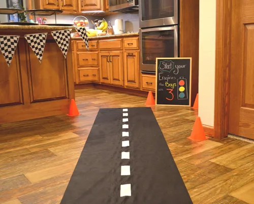 Miniatura 2 de Super Z Outlet - Alfombra de carreras de 10 pies de largo para el suelo, para correr, para fiestas o carreras de coches, Go kart temáticos