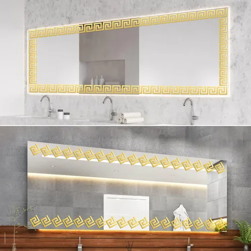 Miniatura 4 de QUIETART 50 calcomanías de espejo dorado para pared, removibles, despegar y pegar, para decoración de cocina, decoración estética de techo