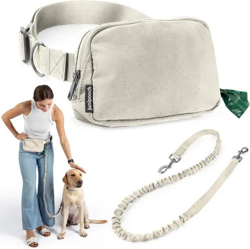 Miniatura 9 de Correa de perro manos libres con bolsa de golosinas para perros, correa de cintura elegante y moderna para pasear al perro, para llevar alrededor