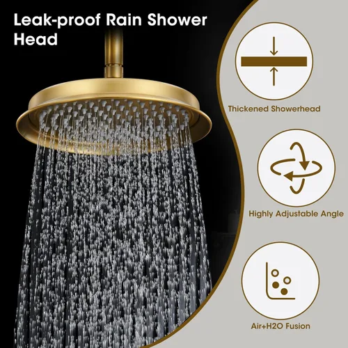 Miniatura 4 de Cabezal de ducha de lluvia con rociador de mano, sistema de ducha de lluvia con válvula empotrada, kit de acabado de ducha de lujo para montaje