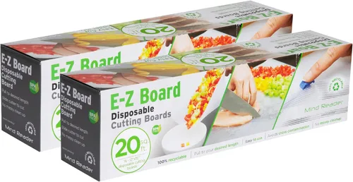 Mind Reader E-Z Board Tabla de Cortar de Plástico Desechable, Flexible, 20 pies cuadrados, Camping, 13.78"L x 3.35"A x 3.74"H, Paquete de 2,