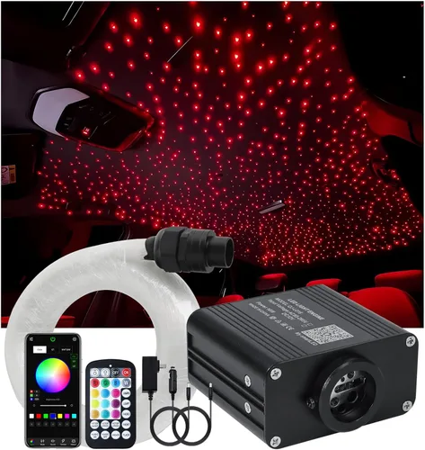 Twinkle Starlight Headliner Light,16W 400pcs 6.5ft LED Star Kit de luz de fibra óptica de techo APP/Control remoto para coche/hogar/fiesta