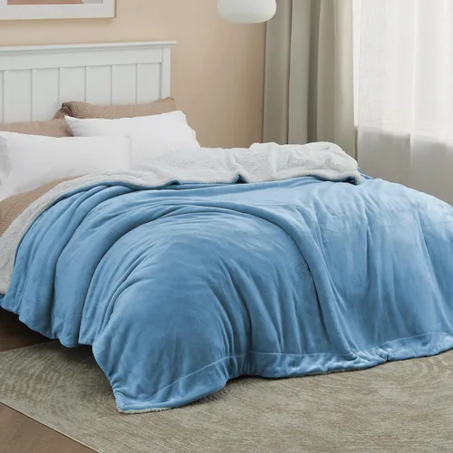 Miniatura 3 de Bedsure GentleSoft Mantas de Forro Polar Sherpa Tamaño King para Cama - Gruesas y Cálidas, Mantas King de Felpa Suave y Esponjosa para Invierno, 03
