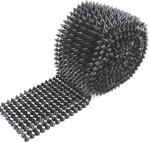 Miniatura 2 de 1 yarda para coser en punta, cono plano, punk, moldura de malla Negro