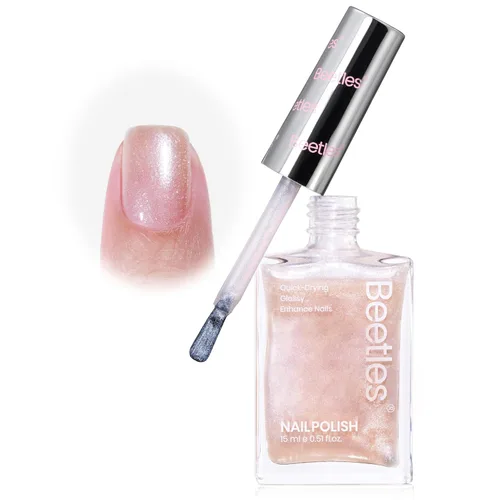 Beetles Pearl - Esmalte de uñas natural iluminador, corrector de uñas de secado rápido, fortalecedor de uñas y tratamiento de crecimiento para uñas