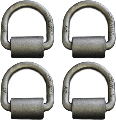 WorldPac (Paquete de 4) Anclaje de anillo en D forjado forjado para soldadura de 5/8 pulgadas, capacidad de carga de 18,000 libras