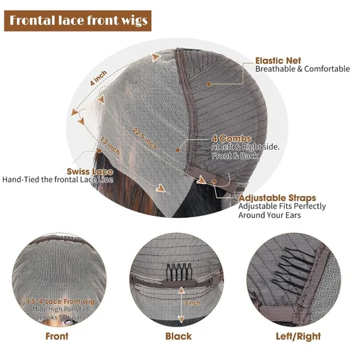 Miniatura 2 de 180% Density Bob Wig Human Hair 13x4 HD Transparent Lace Frontal Wigs Pre Plucked Bleached Knots Glueless Wig Short Straight Bob Wigs for Black