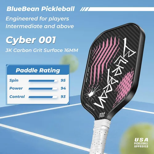 Miniatura 2 de Palas de Pickleball, USAPA, Pala de Pickleball de Fibra de Carbono con Núcleo de Panal de Polímero de 16MM Proporciona Peso Más Ligero y Mayor