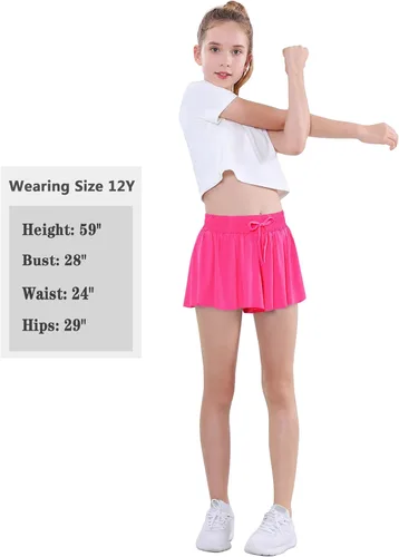 Miniatura 5 de EXARUS Pantalones cortos de mariposa para niñas, falda pantalón de baile fluido, falda atlética para animar a adolescentes, para tenis, preppy