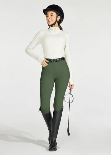 Miniatura 6 de Willit Pantalones de equitación para mujer con asiento completo, pantalones de silicona con bolsillo con cremallera