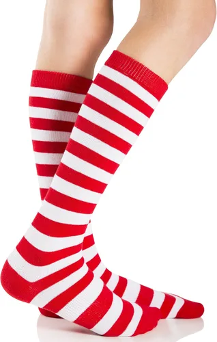 Miniatura 3 de JuDanzy Calcetines altos hasta la rodilla con puños para bebés niños pequeños y niños 2 pares 4-6 años RojoBlanco y NegroBlanco