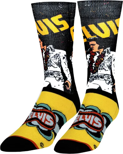 Miniatura 2 de Odd Sox, Elvis Presley, The King of Rock N Roll - Calcetines para hombre, divertidos regalos de coleccionista, Negro