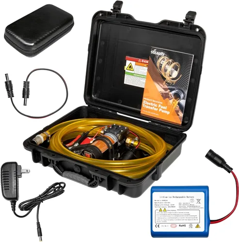 Miniatura 12 de Bomba de transferencia de combustible de 12 V, transfiere 120 galones de gasolina o diésel por hora. Con enchufe para mechero de coche, clip de 120