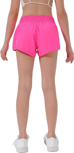 Miniatura 4 de Aurefin Pantalones cortos deportivos para niñas, pantalones cortos ligeros para correr para adolescentes, niñas, pantalones cortos deportivos