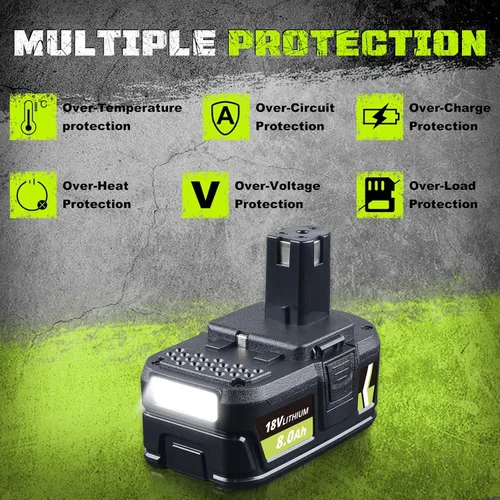 Miniatura 7 de Masione Paquete de 2 baterías P108 de 7.0 Ah compatibles con Ryobi 18 V batería de repuesto para baterías Ryobi 18V litio P108 P102 P103 P104 P105