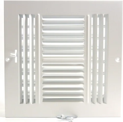 HVAC Premium Rejilla de suministro de aire de 4 vías de 8 pulgadas de ancho x 8 pulgadas de alto - Tapa de ventilación y difusor - Cara plana