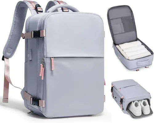 Miniatura 9 de coofay Mochila de viaje, para laptop, unisex, aprobada para aviones, bolsa de mano, equipaje, para artículos personales, para debajo del asiento