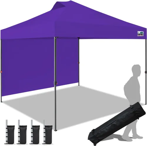 Miniatura 70 de Eurmax Tienda de campaña desplegable de 8 x 8 de Estados Unidos, con bolsa rodante patentada sin puntas, 4 paredes extraíbles con cremallera, toldo