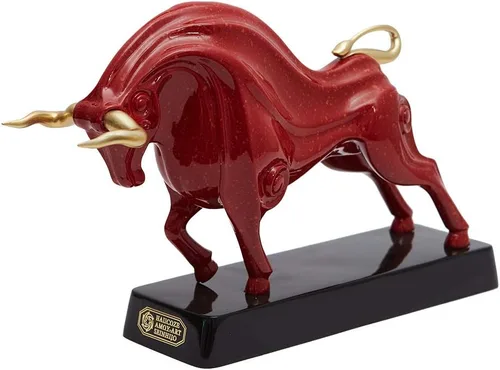 Miniatura 9 de HAUCOZE Wall Street - Estatua de toro de animal, figura de la suerte, regalo moderno para decoración del hogar, arte para sala de estar, poliresina