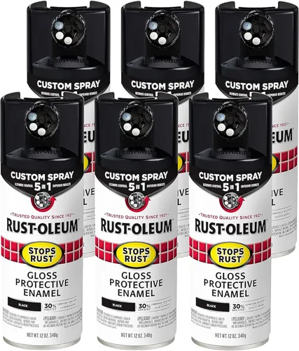 Miniatura 87 de Rust-Oleum 376855 - Pintura en aerosol antióxido personalizada 5 en 1, 12 onzas, color negro mate, (paquete de 1)