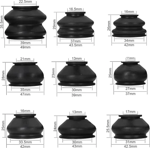 Miniatura 3 de 14 piezas de cubierta protectora de polvo de goma para brazo de varilla giratoria universal, cabeza de bola de unión para auto, accesorios