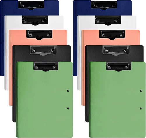 Miniatura 14 de Carpeta portapapeles plegable A4, carpeta portapapeles de oficina con clip de metal de doble clip, portapapeles de almacenamiento plegable de 360