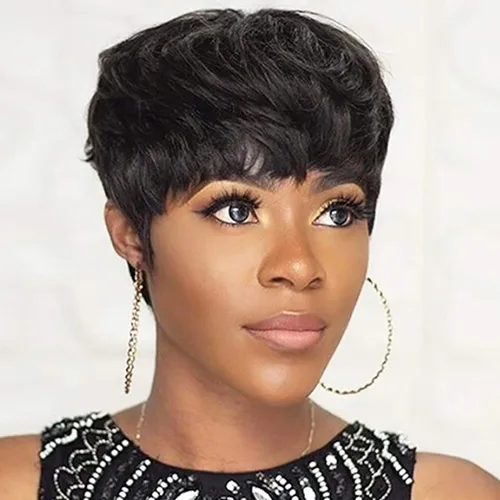 Miniatura 7 de YOUKNOWIG Pelucas de corte Pixie para mujeres negras, peluca brasileña rizada con corte Pixie, cabello humano, sin pegamento, pelucas cortas