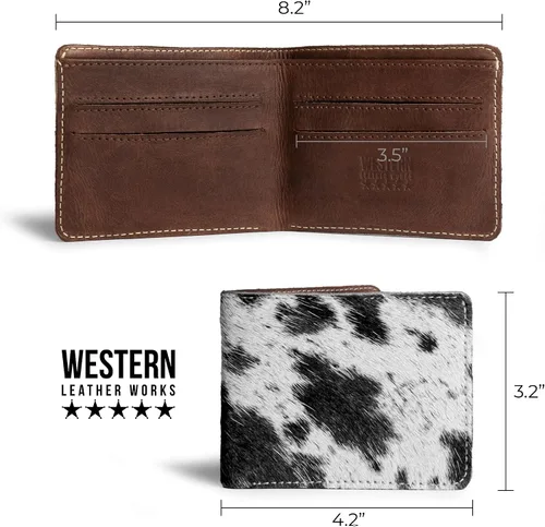 Miniatura 5 de Cartera clásica, tarjeta de visita y soporte para dinero, organizador de bolsillo compacto, estilo vaquero, cuero de grano completo, hecho a mano