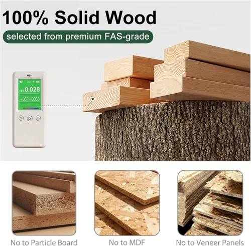 Miniatura 7 de Mesa auxiliar 100% de madera maciza con estante de almacenamiento, mesa central de madera de 2 niveles para sala de estar, mesa rectangular rústica