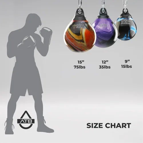 Miniatura 4 de Bolsa de entrenamiento acuática Aqua Training Bag, bolsa de boxeo de 12 pulgadas, 35 libras, bolsa híbrida de bola deslizante Aqua Head Hunter