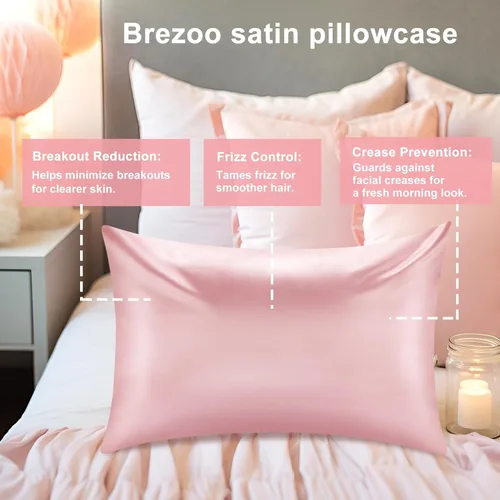 Miniatura 3 de Funda de almohada de satén para cabello y piel, fundas de almohada más suaves que la seda para cabello y piel, refrescante, sueño de belleza, fundas