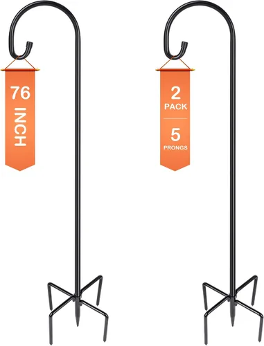Miniatura 17 de Ottsuls Ganchos de pastor ajustables para comedero de pájaros, farol, gancho para plantas, estaca de jardín, soporte para plantas para cesta