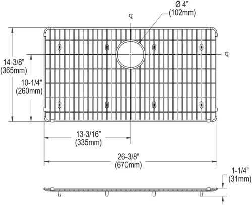 Miniatura 2 de ElkayCrosstown CTXBG2614 Grid inferior de acero inoxidable