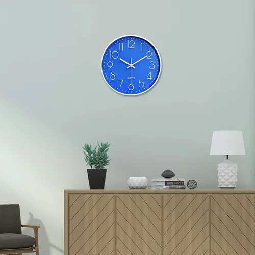 Miniatura 5 de Reloj de pared digital grande de 12 pulgadas, simple y silencioso, reloj decorativo para baño, sala de estar, cocina, aula, oficina, fácil de leer