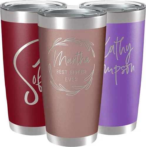 Miniatura 22 de Vasos personalizados, vaso de acero inoxidable de 20 onzas con tapa 13 diseños diferentes Tazas personalizadas de pared doble aisladas para café