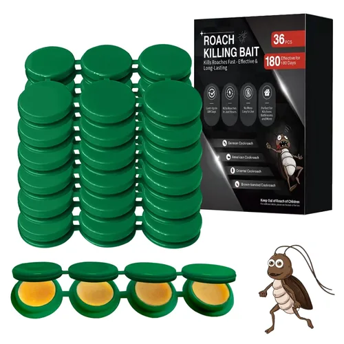 Paquete de 36 tubos de cebo de cucarachas en gel, solución altamente efectiva para infestación de cucarachas en interiores, cebo de cucarachas de