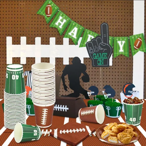 Miniatura 6 de 100 piezas de decoración de fútbol – vasos de papel de 9 onzas para fiestas deportivas, día de juego de fanáticos, suministros temáticos de fiesta
