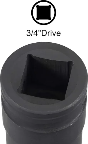Miniatura 3 de uxcell 3/4-Inch Drive 0.945 in 12-Point Impact Socket, CR-MO Steel 2.205 in Longitud, Tamaños métricos estándar