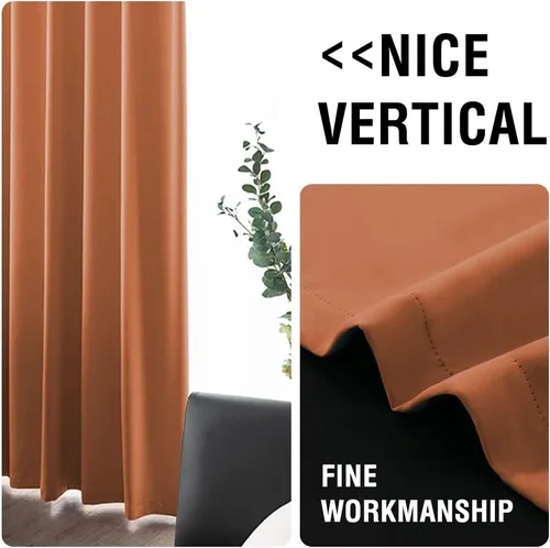 Miniatura 7 de H.VERSAILTEX Paneles de cortina 100% opacas de 45 pulgadas de largo, con aislamiento térmico, cortinas opacas con forro para dormitorio, dos capas