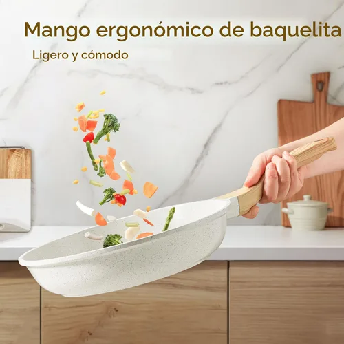 Miniatura 6 de SENSARTE Sartén de cerámica antiadherente para freír, sartén para tortilla de 11 pulgadas, sartén saludable no tóxica compatible con inducción