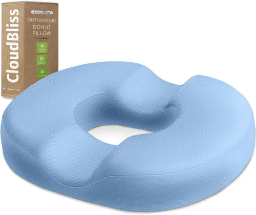 Miniatura 8 de Cojín de asiento en forma de dona CloudBliss para alivio del dolor de coxis y hemorroides, cojín de silla de espuma viscoelástica para después