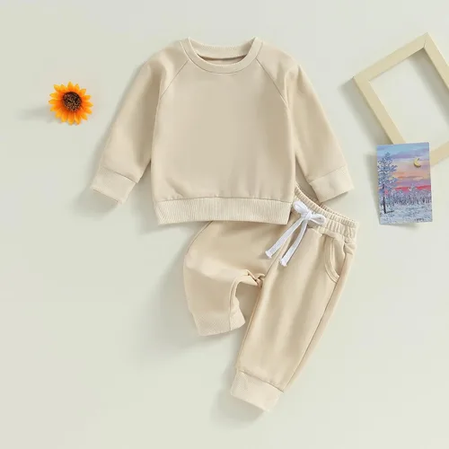 Miniatura 5 de Hoanselay Conjunto de sudadera de manga larga con capucha y pantalones de otoño e invierno para bebé niño