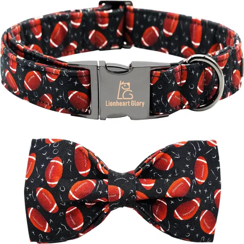Miniatura 12 de Lionheart glory Collar de perro, Collar de perro para niños con corbatín azul ajustable, Collar con corbata para perros grandes Bandera